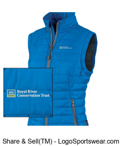 Women's slim fit full zip vest with RRCT logo Design Zoom